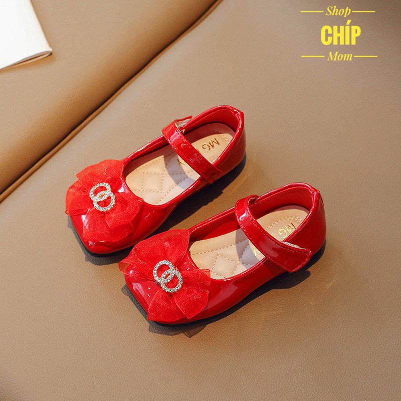 giày búo bê bé gái giày bệt cho bé da bóng mềm êm chân chống trượt MG BABY full box cho bé từ 1 tuổi nơ xinh xắn V988