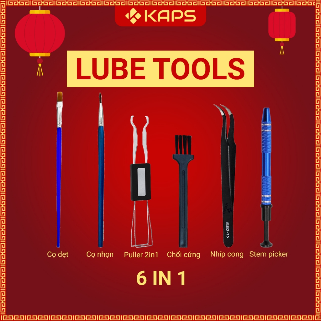 Bộ dụng cụ lube switch phím cơ 6 trong 1 Kit Lube Lube Tools