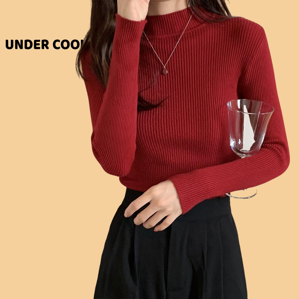Áo len cổ thấp co dãn ôm sát UNDERCOOL len tăm cổ 3cm thiết kế trẻ trung nhiều màu sắc trẻ trung ADT01