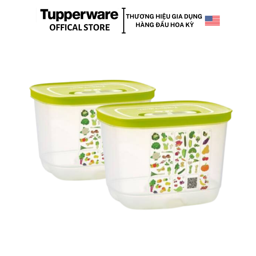 Combo 2 hộp trữ mát có nút hô hấp Tupperware Ventsmart 1.8L cao - Bảo ...