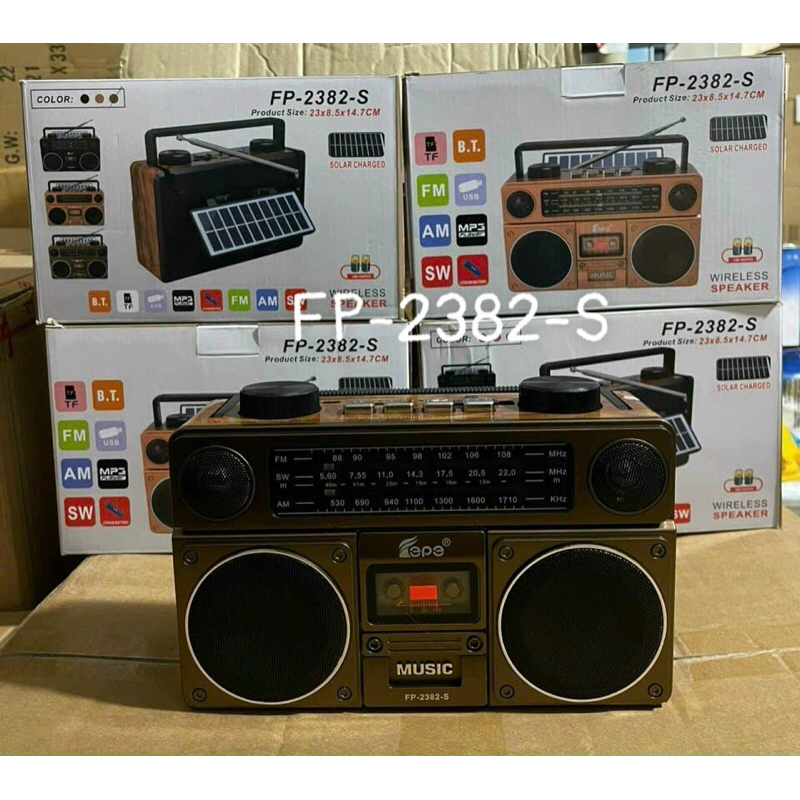 Đài RADIO năng lượng mặt trời FP-2382-S chính hãng FEPE hỗ trợ USB ...
