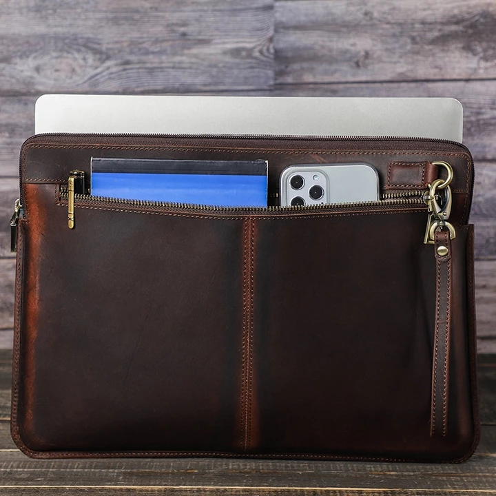 Bao Da Ngựa, Cặp Da, Túi đựng Laptop dành cho Macbook Air 15 inch / Macbook Pro 15.4 inch / Macbook Pro 16 inch