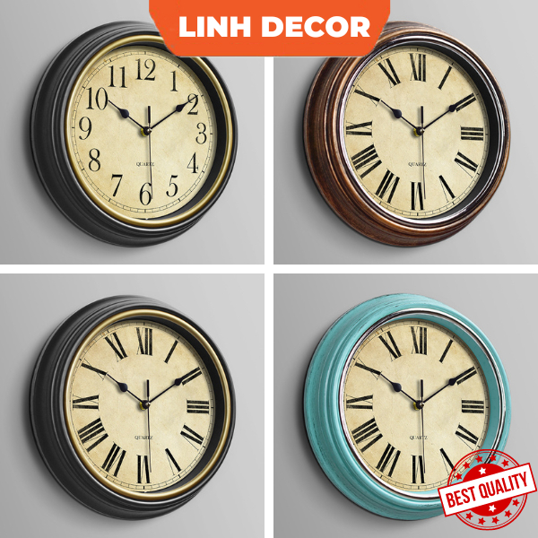 Đồng Hồ Treo Tường Decor Trang Trí Phòng Khách Kim Phong Cách Cổ Điển ...