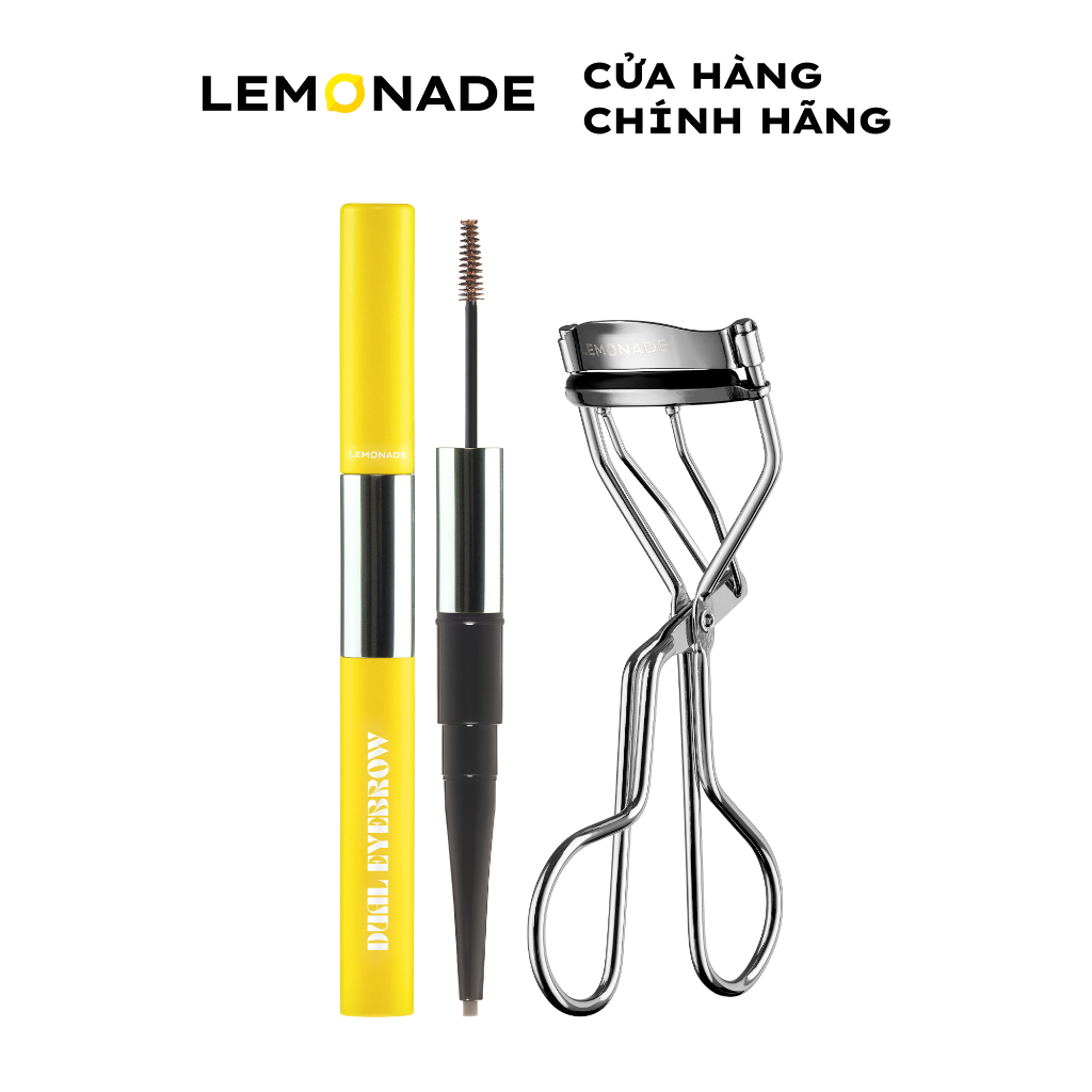 Ảnh Combo Lemonade Chì kẻ mày 2 đầu Dual Eyebrow 2.75g và Kẹp mi cong lâu 22g 1
