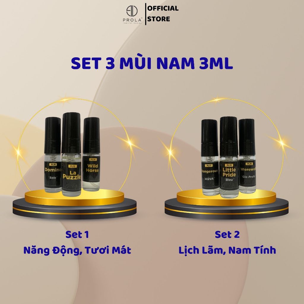 Ảnh Nước Hoa Chính Hãng Prola Mini Nam Nữ Thơm Lâu nhẹ Nhàng Cuốn Hút 3ml - 21 Mùi Hương Ngẫu Nhiên 1