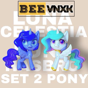 Set 2 ngựa pony chị em công chúa Luna, Celestia - Đồ chơi My Little Pony chính hãng Hasbro xuất dư không hộp BEE VNXK