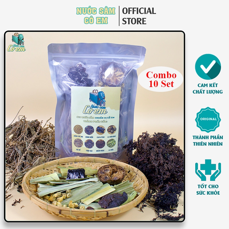 Combo 10 Set nước sâm chuẩn vị nước sâm Cô Em thanh nhiệt – mỗi set nấu 10L nước