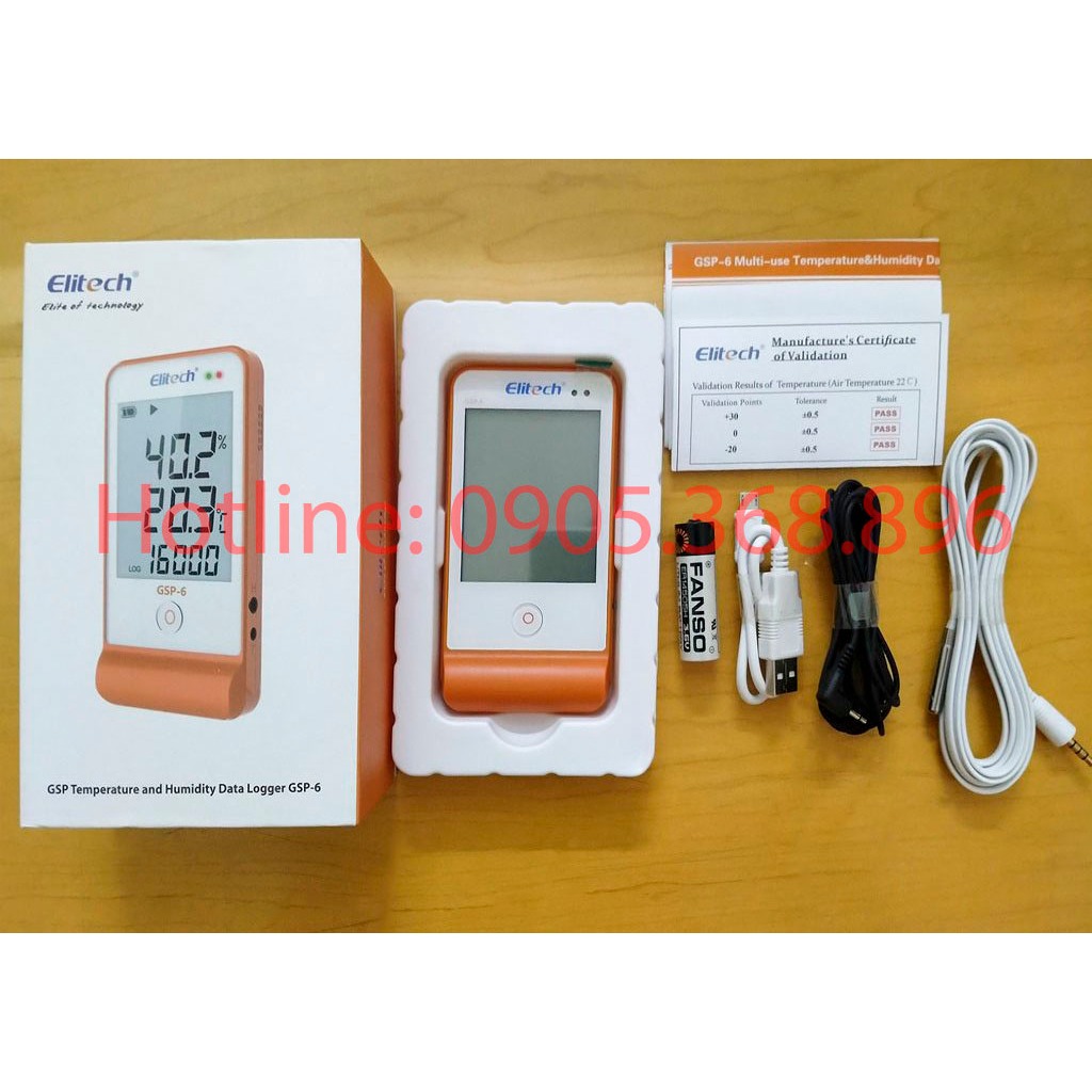 Nhiệt ẩm kế tự ghi Elitech GSP-6 - Combo 2 pin cho nhiệt ẩm kế GSP-6 ...
