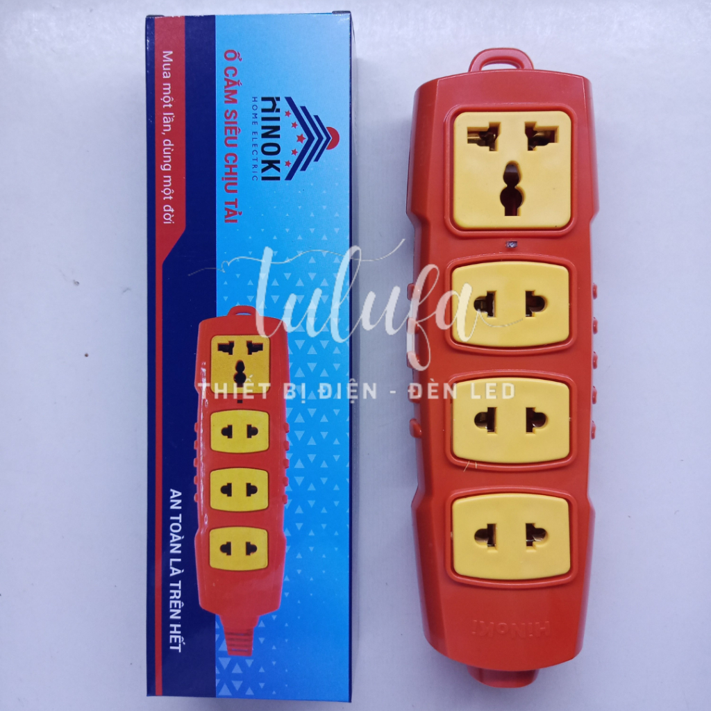 Ổ CẮM 4 LỖ SIÊU CHỊU TẢI HINOKI 6000W - HÀNG CHẤT LƯỢNG CHỐNG VỠ, CHÁY NỔ