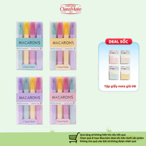 Bút Highlight Ghi Nhớ Macarons CLASSMATE 4 Màu Pastel Tươi Sáng Dùng Để Đánh Dấu, Trang Trí HL0005S- Hộp 4 Bút