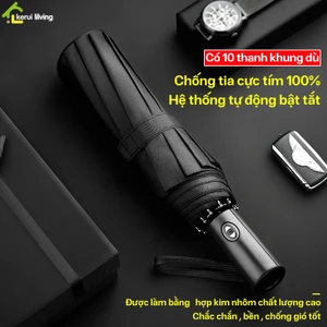 Dù gấp gọn KWAI ô che nắng mưa cầm tay, tự động bật tắt, chống tia UV, ô dù che nắng mưa, chống tia