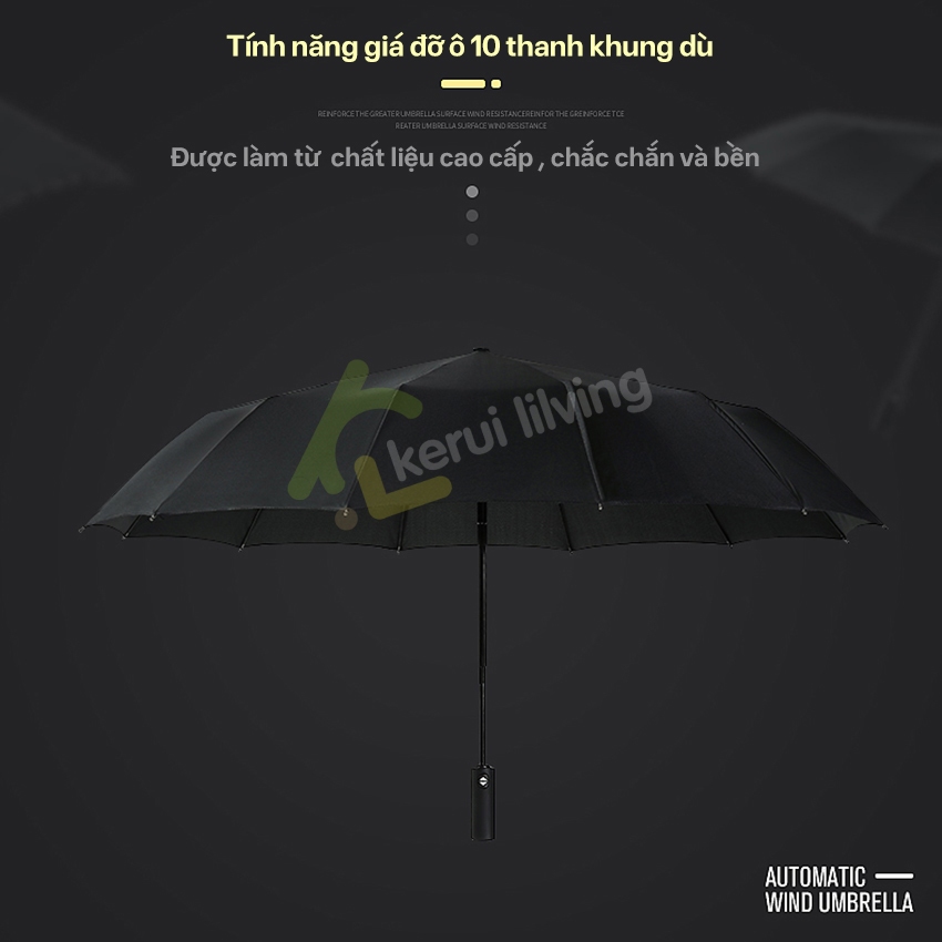 Dù gấp gọn KWAI ô che nắng mưa cầm tay, tự động bật tắt, chống tia UV, ô dù che nắng mưa, chống tia