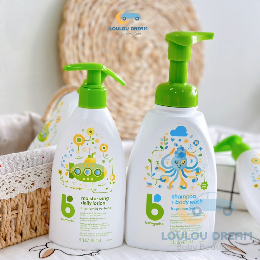 Babyganics Baby Shampoo Body Wash Sữa Tắm Gội Hữu Cơ Babyganics