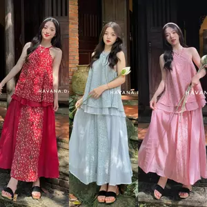 Set áo yếm TUYẾT MAI kèm chân váy voan tơ HAVANA SAT24