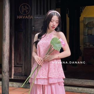 Set áo yếm TUYẾT MAI kèm chân váy voan tơ HAVANA SAT24