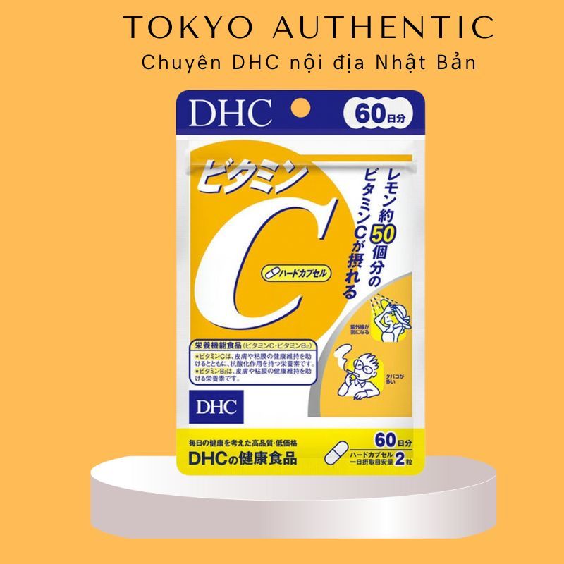 Viên Uống Vitamin C DHC Nhật Bản 120 viên 60 ngày [CHÍNH HÃNG] giúp sáng da, mờ thâm