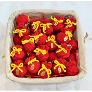 Móc Khoá Len Túi Thần Kỳ Tài Lộc Túi Thần Tài Made by Haste