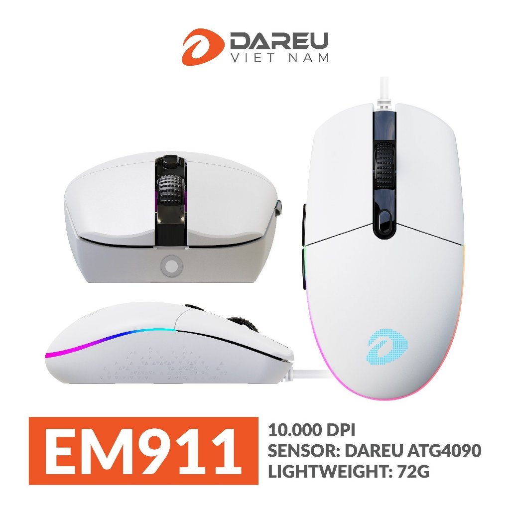 Chuột Gaming Dareu EM908 / EM908X RGB Pink / White / Black | Shopee ...