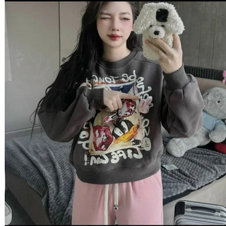 Set Bộ Đồ Nữ Thỏ Gấu Vịt Áo Nỉ 2 Da In Hoạt Hình Kèm Gấu Cài Rời Mix Quần Dài Boom Gấu Freesize