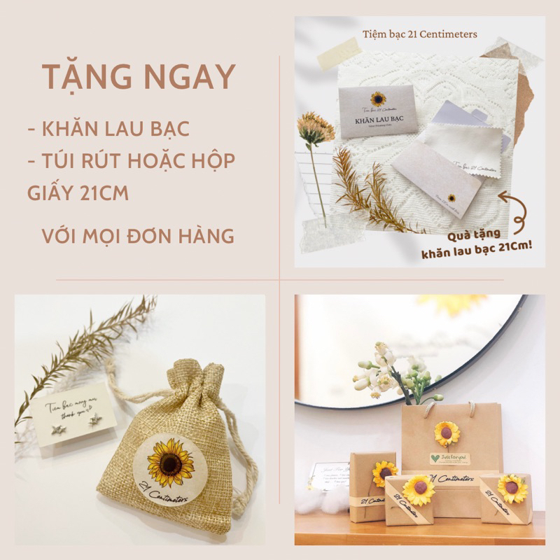 Ảnh Khuyên tai bạc Mini Daisy Bông tai bạc Tiệm bạc 21 Centimeters 4