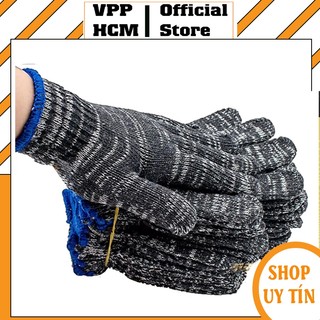Combo 10 đôi bao tay len 70g, găng tay len muối tiêu làm vườn chống trơn trượt, thao tác linh hoạt