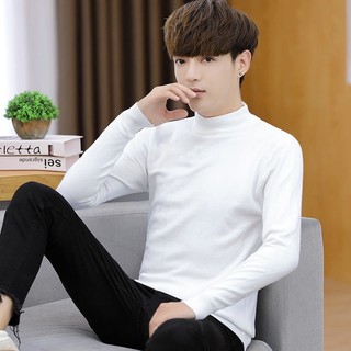 Áo len nam cổ lỡ 5cm Bigsize màu Đen Trắng Len Trơn Quảng Châu mềm mịn ABABA 5p-1920