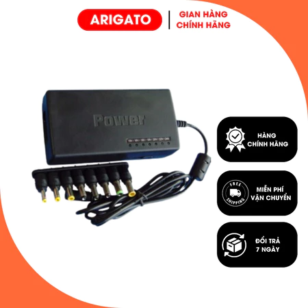 Sạc Laptop Dell HP Acer Xịn 18.5V 19V 4.62A 4.7A 3.33A 3.5A - Sạc Latop Đa Năng 8 Đầu Sạc Khác Nhau Cho Laptop ARIGATO