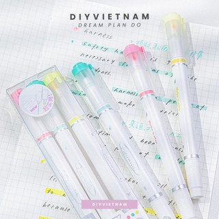 BỘ BÚT PLAN DẠ QUANG 3 CÂY 2 ĐẦU