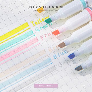 BỘ BÚT PLAN DẠ QUANG 3 CÂY 2 ĐẦU