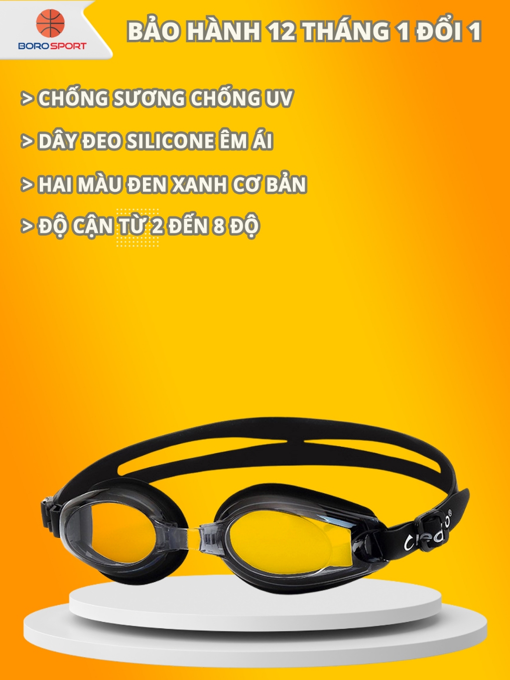 Ảnh Kính Bơi Cận Từ 2 Đến 8 Độ Kính Bơi Người Cận  Dây Đeo Êm Ái Đệm Mũi Dẻo Dai Chống UV Cleacco SG8100 Boro Sport 1