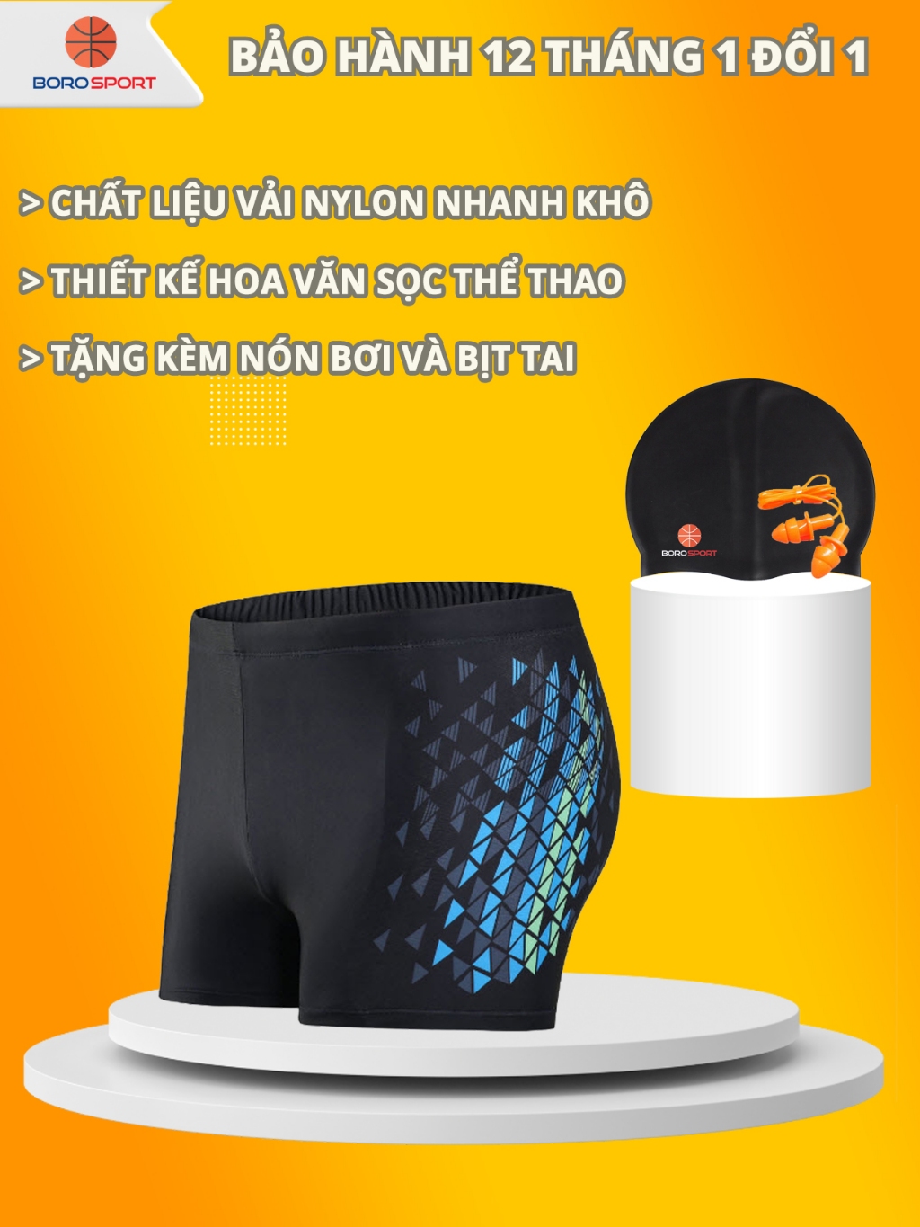 Ảnh Quần bơi nam Cleacco diamond chất liệu polyester spandex BORO SPORT 1