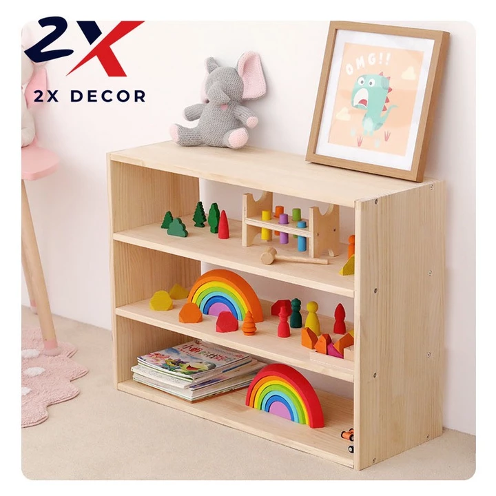 2X Decor - Kệ để đồ chơi cho bé,kết hợp giá sách để đồ đa năng decor phòng ngủ gia đình - 2X032