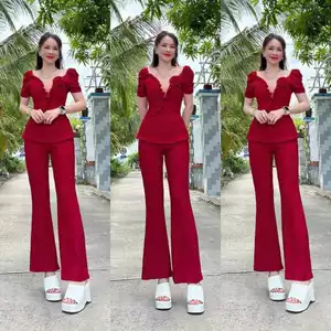 TH07 - SÉT BỘ ÁO DÁNG SUÔNG - QUẦN ỐNG LOE - THUN XỐP