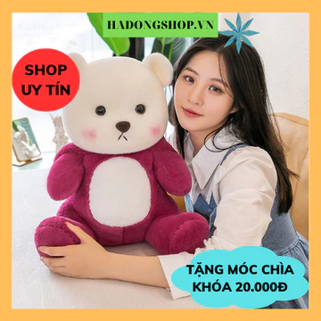 Gấu bông Cosplay gấu dâu 35cm - Gấu bông Lena Bear mặc áo cosplay Gấu Dâu Lotso, Gấu Lena Sang Trọng - HAUNNISHOP.VN