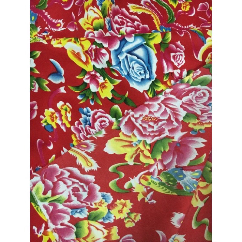 Vải chăn con công đơn trang trí, vintage, decor tết, trải bàn vải liền khổ 1,6m siêu đẹp