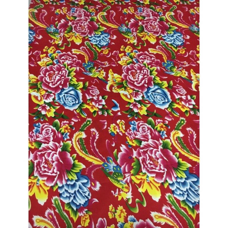 Vải chăn con công đơn trang trí, vintage, decor tết, trải bàn vải liền khổ 1,6m siêu đẹp