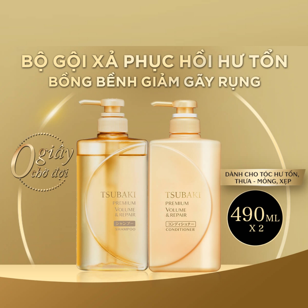Ảnh Dầu Gội  Premium Repair Tsubaki 330ML & 490ML Phục Hồi Ngăn Rụng Tóc 3