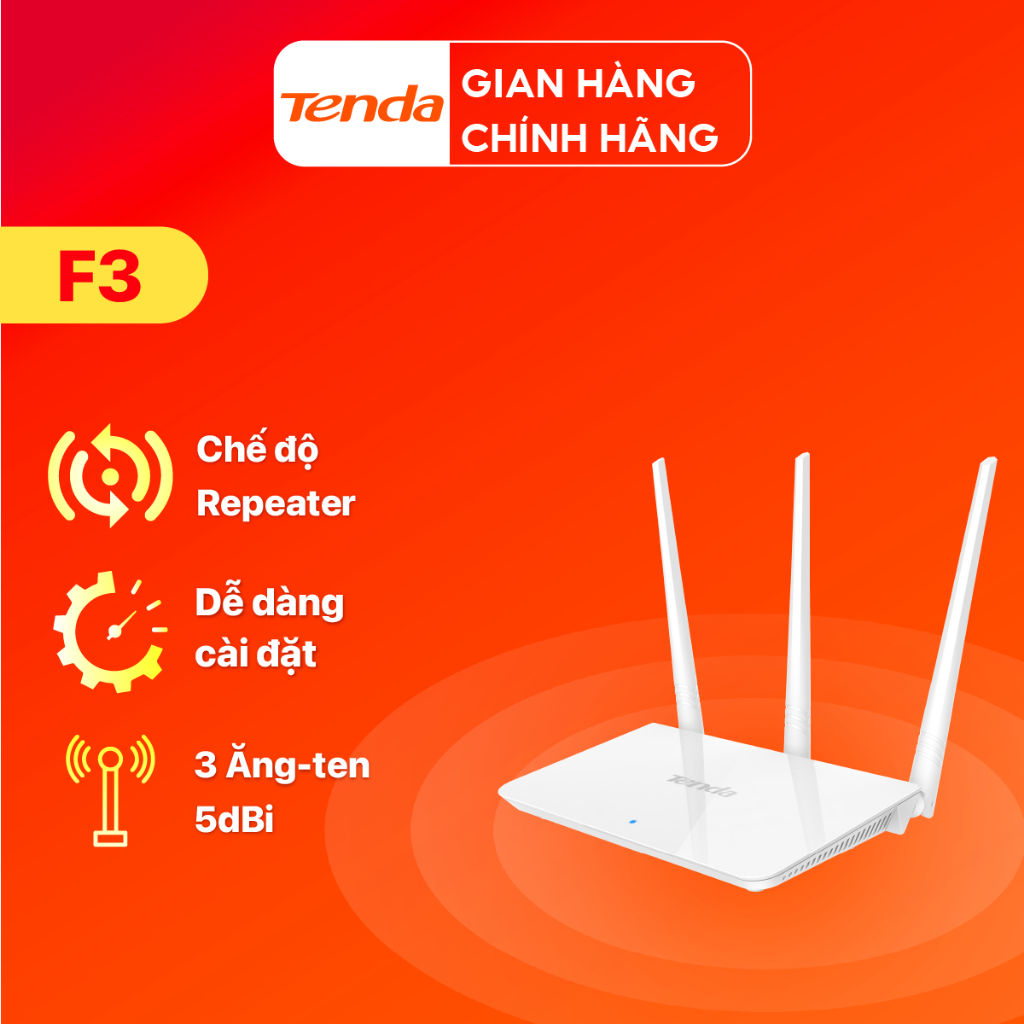 Ảnh Bộ Phát WiFi Tenda F3 Chuẩn N 300Mbps - Hàng Chính Hãng 1