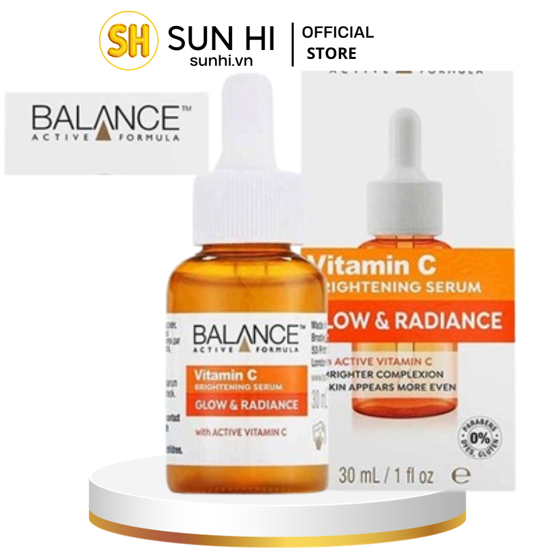 Serum trắng da, mờ thâm Balance Active Formula Vitamin C Brightening Serum Glow & Radiance 30ml