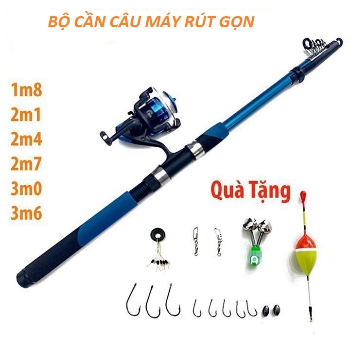 Bộ Cần Câu Máy Rút Gọn Và Phụ Kiện Hoàn Chỉnh - Câu Cá Hiệu Quả