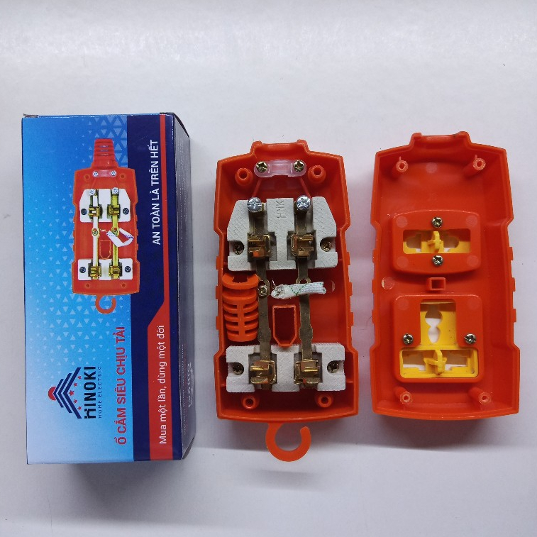 Ổ CẮM 2 LỖ SIÊU CHỊU TẢI HINOKI 6000W - HÀNG CHẤT LƯỢNG CHỐNG VỠ, CHÁY NỔ