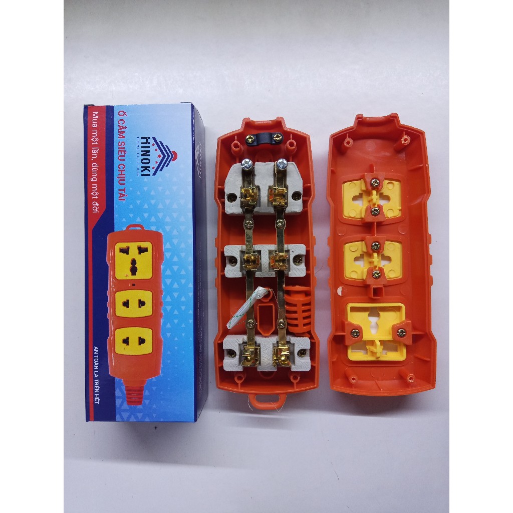 Ổ CẮM 3 LỖ SIÊU CHỊU TẢI HINOKI 6000W - HÀNG CHẤT LƯỢNG CHỐNG VỠ, CHÁY NỔ
