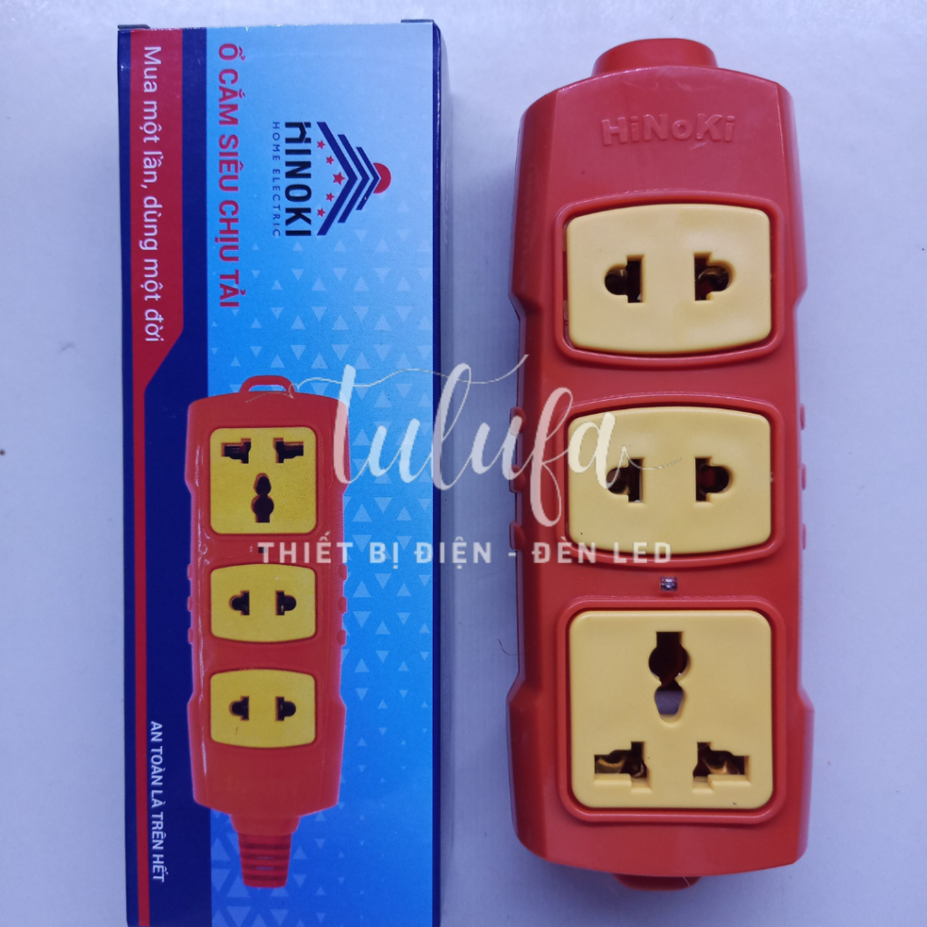 Ổ CẮM 3 LỖ SIÊU CHỊU TẢI HINOKI 6000W - HÀNG CHẤT LƯỢNG CHỐNG VỠ, CHÁY NỔ