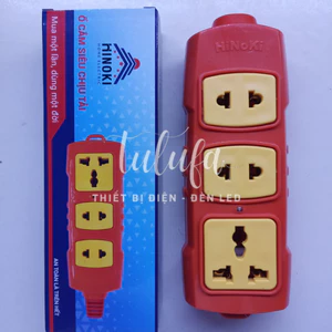 Ổ CẮM 3 LỖ SIÊU CHỊU TẢI HINOKI 6000W - HÀNG CHẤT LƯỢNG CHỐNG VỠ, CHÁY NỔ