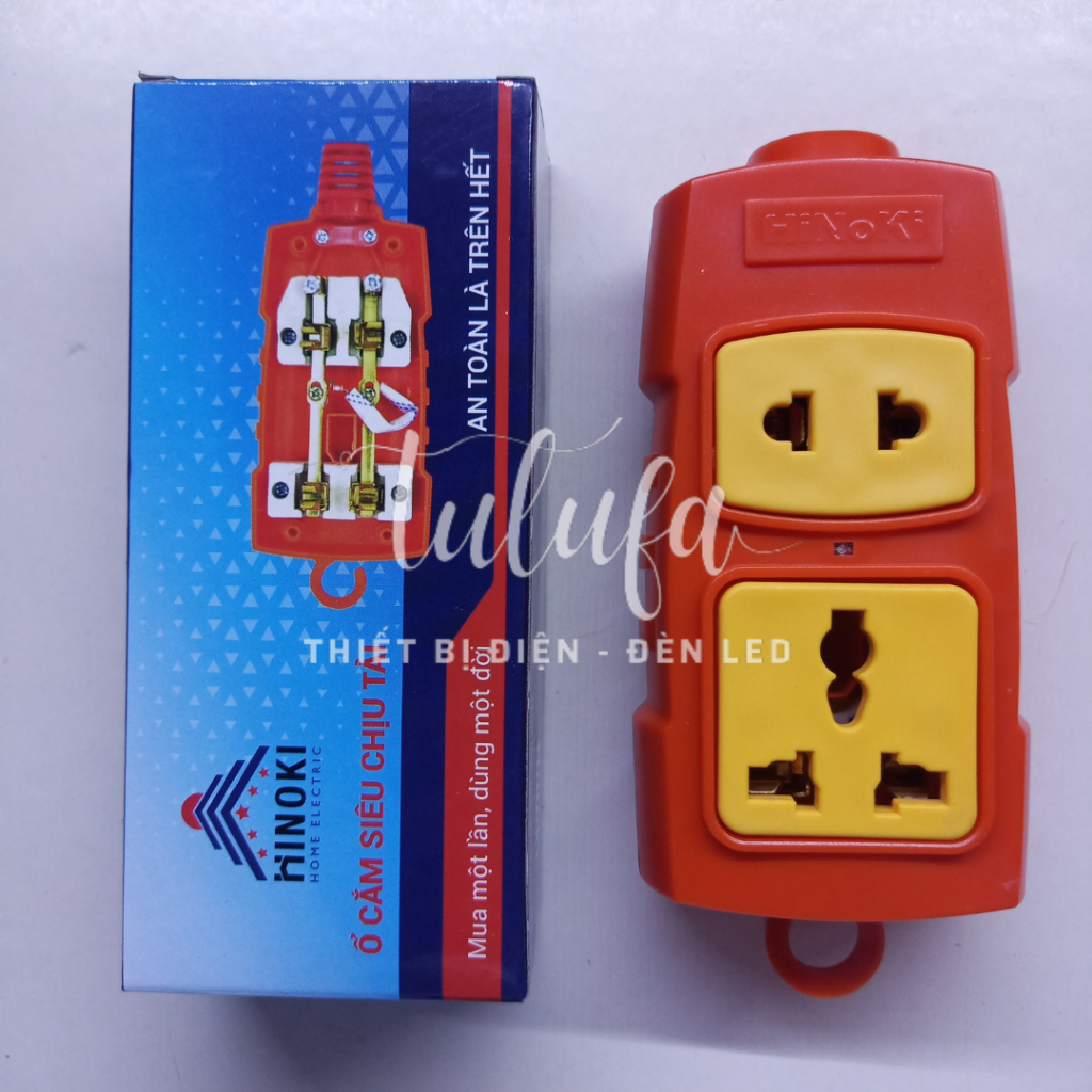Ổ CẮM 2 LỖ SIÊU CHỊU TẢI HINOKI 6000W - HÀNG CHẤT LƯỢNG CHỐNG VỠ, CHÁY NỔ