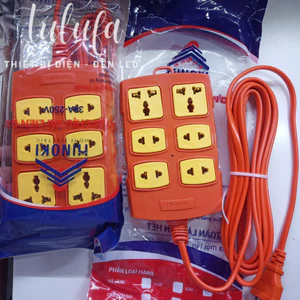 Ổ cắm điện chịu tải liền dây 6 cặp lỗ HINOKI, chịu tải cao công suất max 6000W - 30A