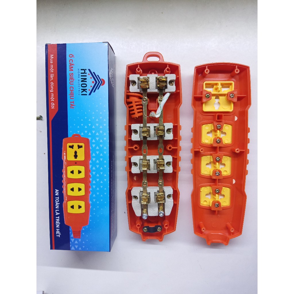 Ổ CẮM 4 LỖ SIÊU CHỊU TẢI HINOKI 6000W - HÀNG CHẤT LƯỢNG CHỐNG VỠ, CHÁY NỔ