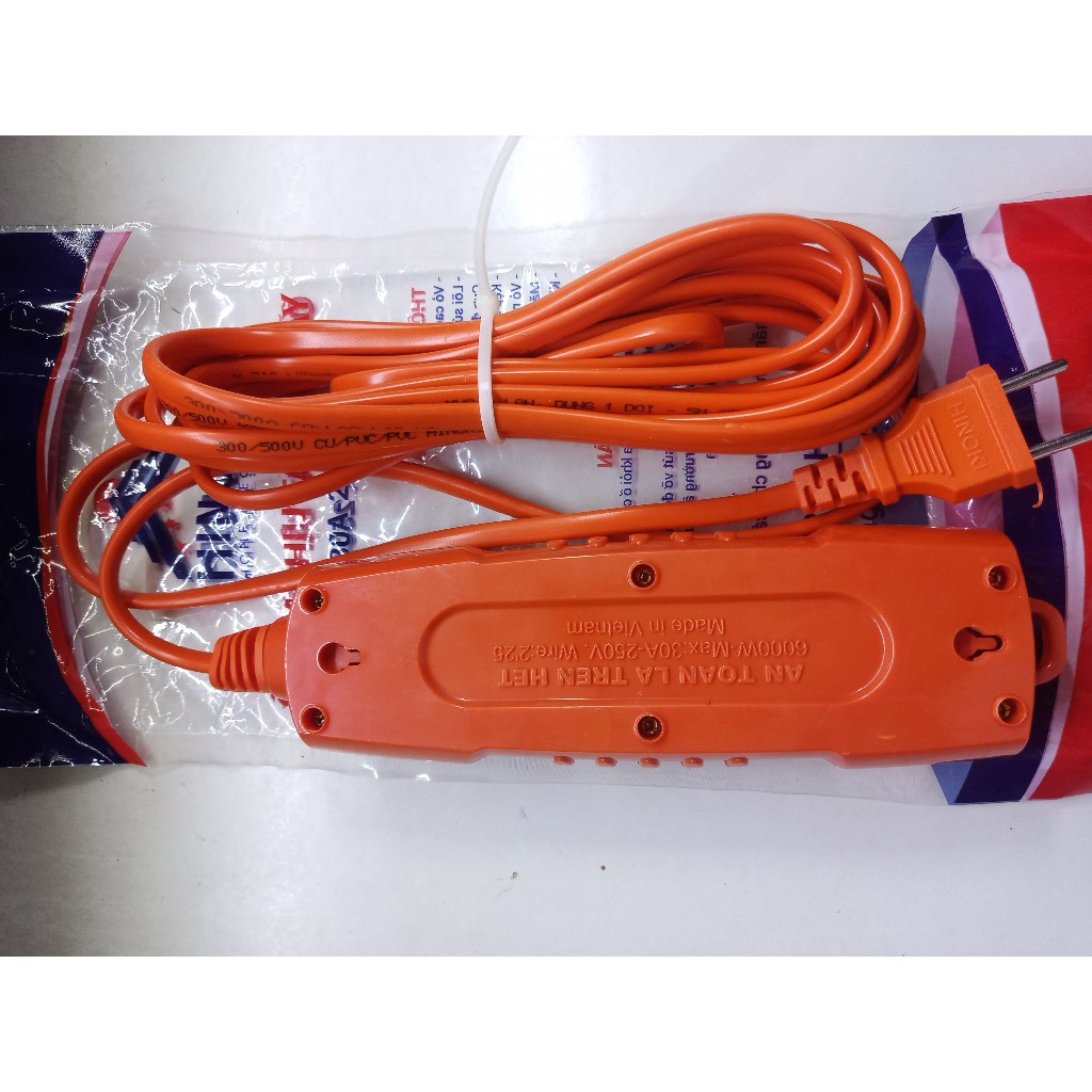 Ổ cắm điện chịu tải liền dây 4 cặp lỗ HINOKI, chịu tải cao công suất max 6000W - 30A
