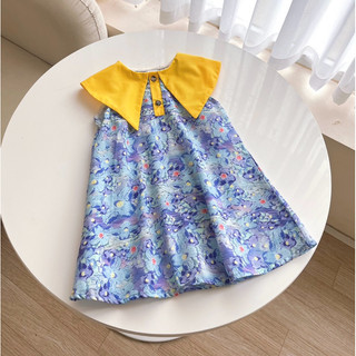 Váy bé gái dáng suông cổ cách điệu thô cotton mặc đi chơi đi biển thoáng mát xinh xắn 1-6 tuổi (9-26kg) N0073 BUNNYKIDS