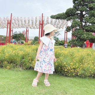 Váy bé gái dáng suông cổ cách điệu thô cotton mặc đi chơi đi biển thoáng mát xinh xắn 1-6 tuổi (9-26kg) N0073 BUNNYKIDS